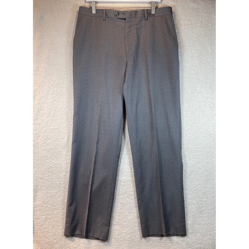 Jos A Bank Signature Collection 37R Grey 100% Wool Tailored Fit Dress Pants